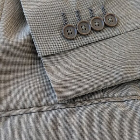 LOUIS DELL’OLIO Men's Suit 100% Wool Beige Size 44R - Picture 9 of 15